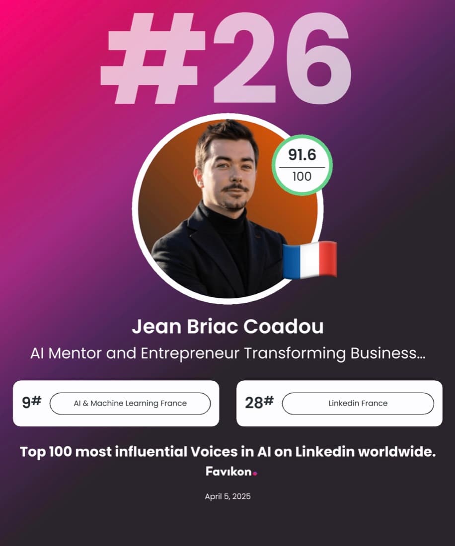Jean Briac Coadou, #26 mondial des créateurs IA (Favikon 2025)